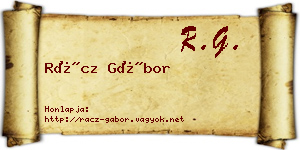 Rácz Gábor névjegykártya